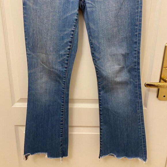 GUC Madewell Women Blue Cali-Demi Boots Jeans Medium Wash Button Closure Size 27 - Picture 3 of 11